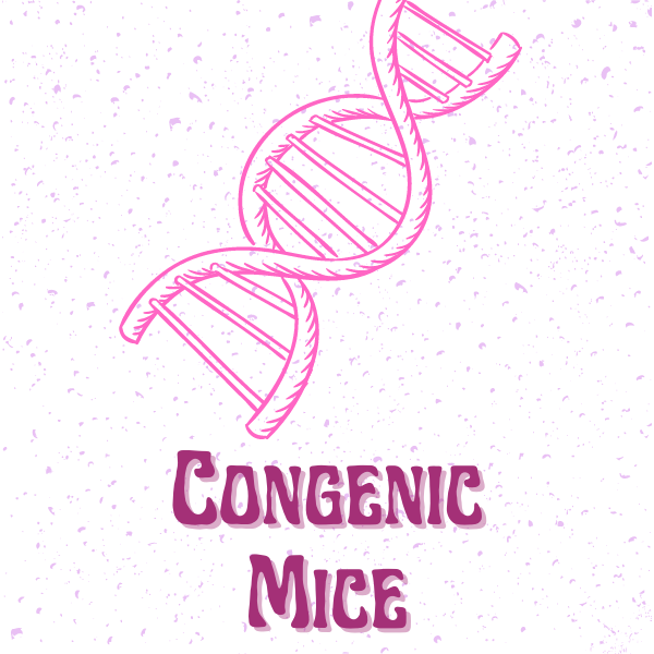 Congenic mice genetically identical except for one single locus